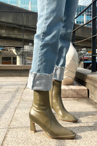 Calais Ankle Boots-Olive Green