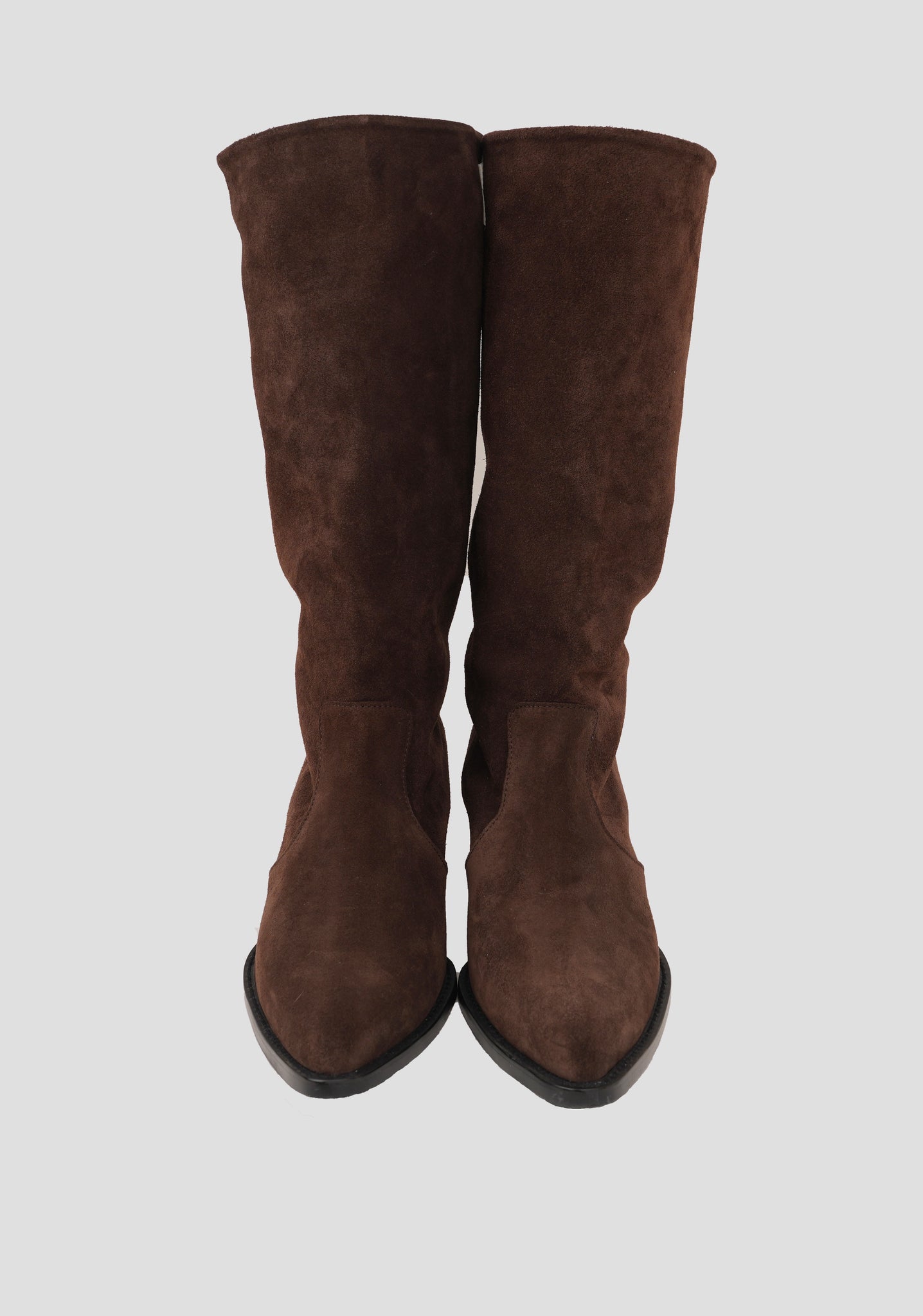 [Bruny] 부르니 클래식 초코 브라운 스웨이드 롱 부츠 (호피 안감 포인트)