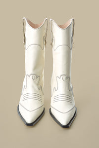 Rennes Cowboy Boots-Off White