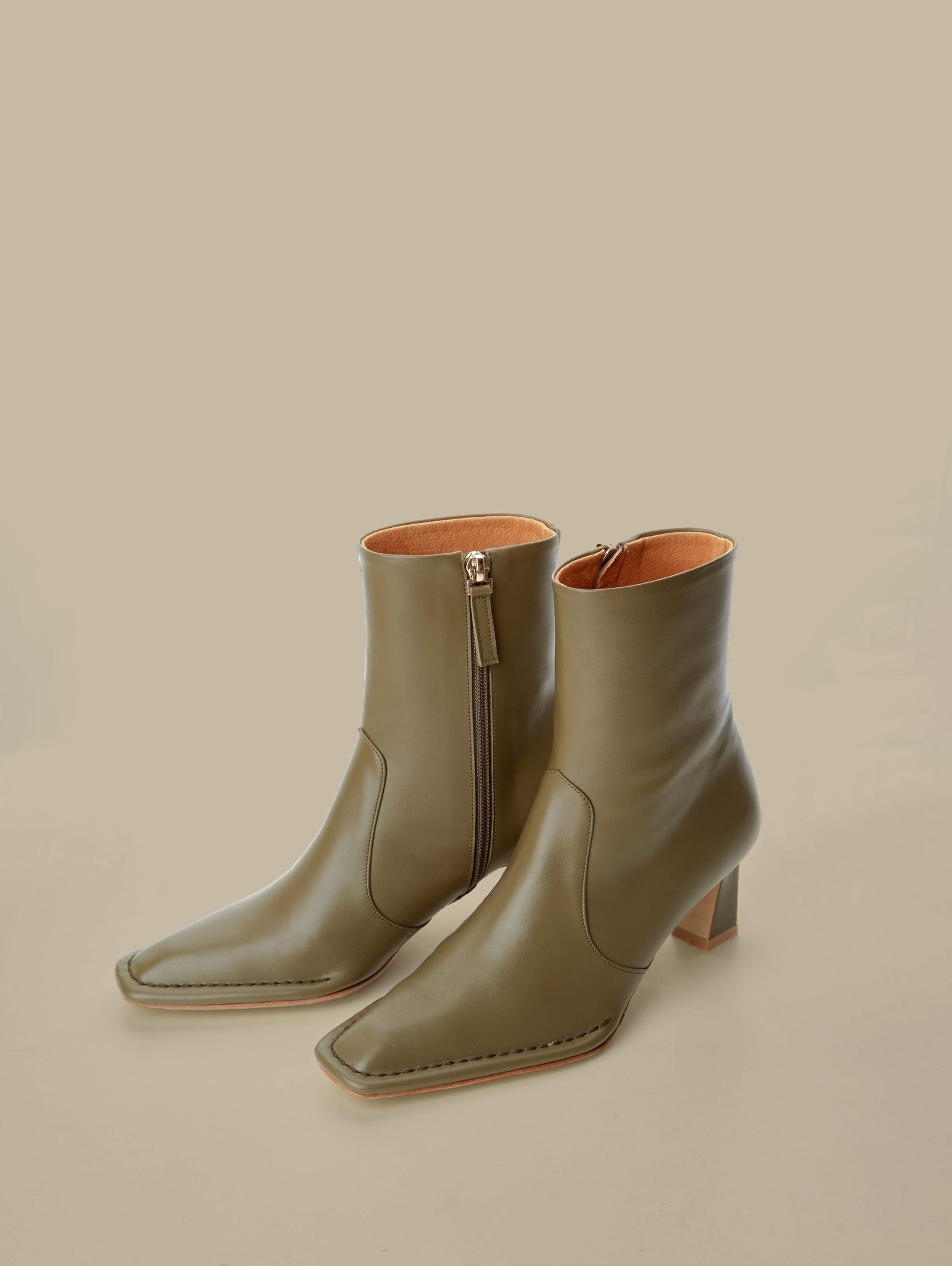 Calais Ankle Boots-Olive Green - Je la connais