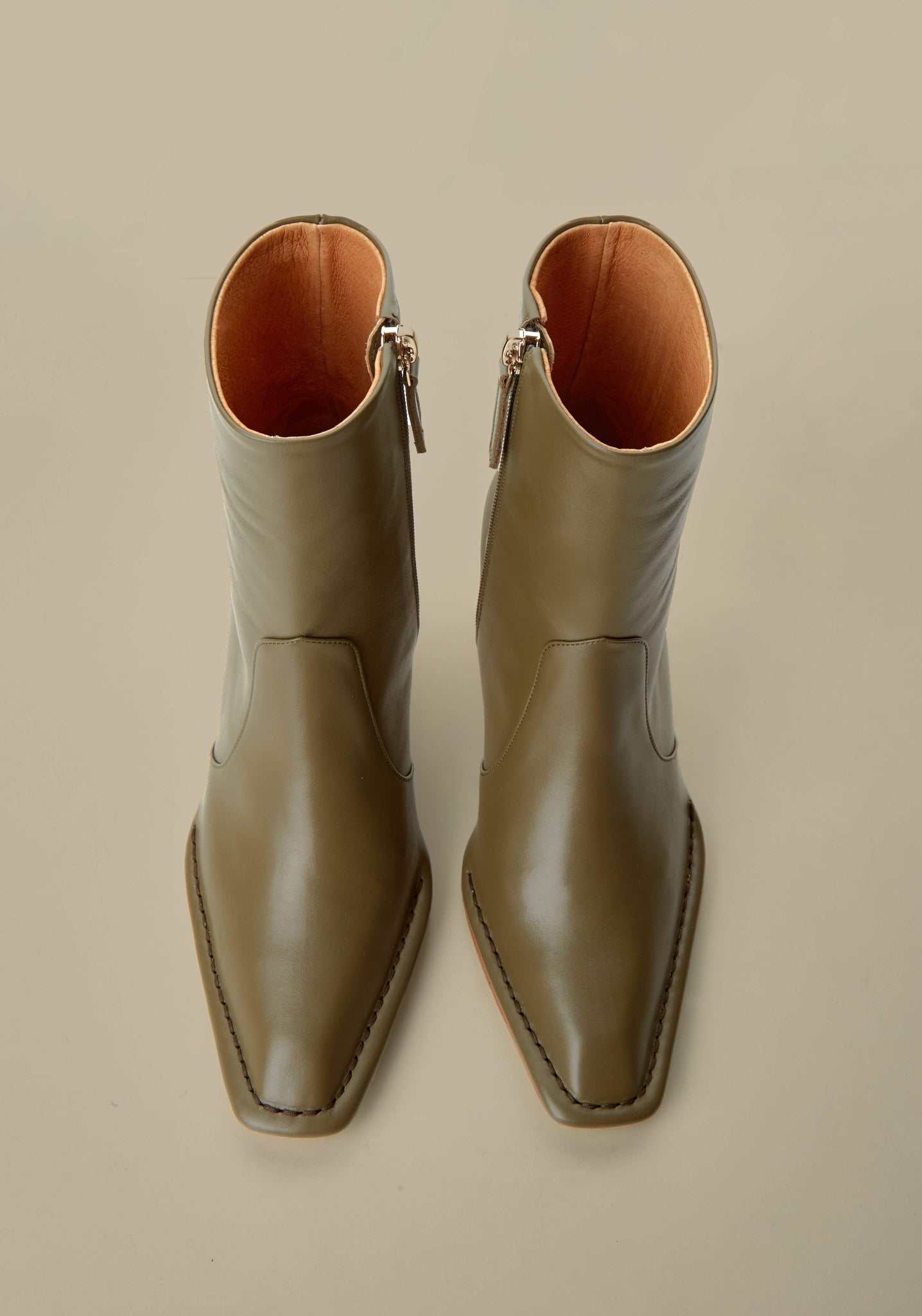 Calais Ankle Boots-Olive Green - Je la connais
