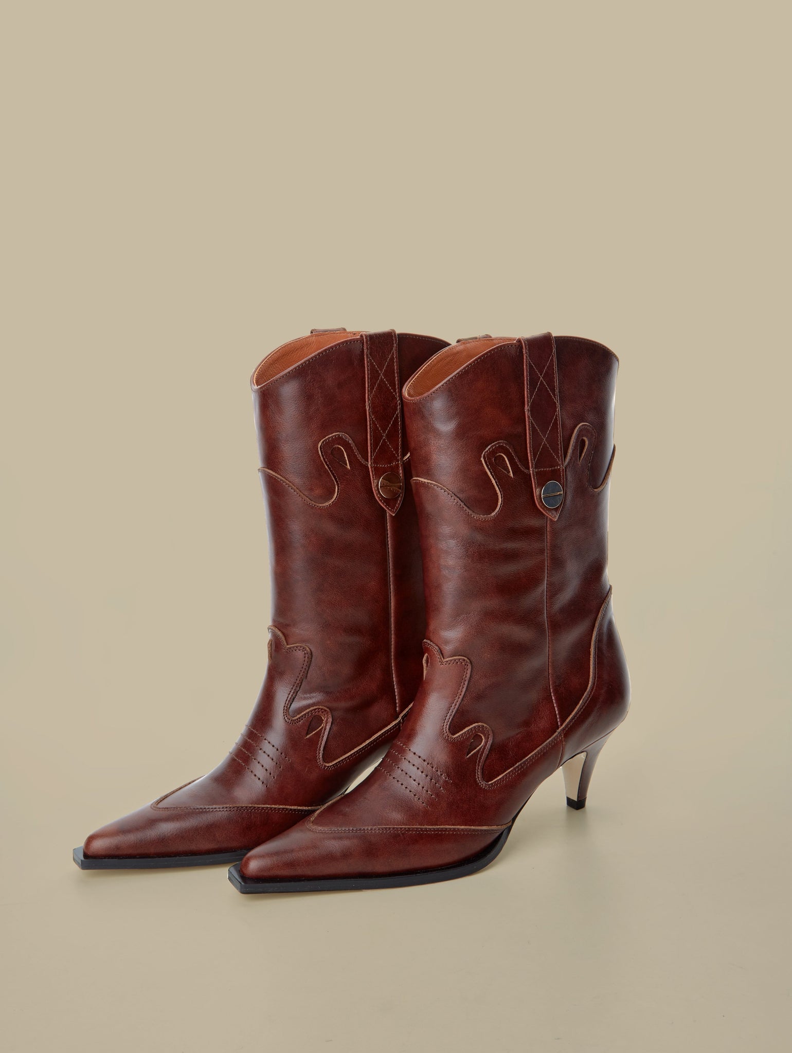 Rennes Cowboy Boots-Brown - Je la connais