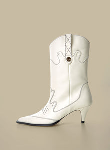 Rennes Cowboy Boots-Off White - Je la connais